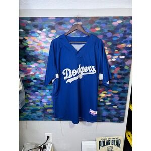 Majestic LA Dodgers Authentic Cool Base Batting Practice Jersey Blue Mens 2XL